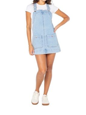 Celebrity Pink Light Blue Denim Overall Dress